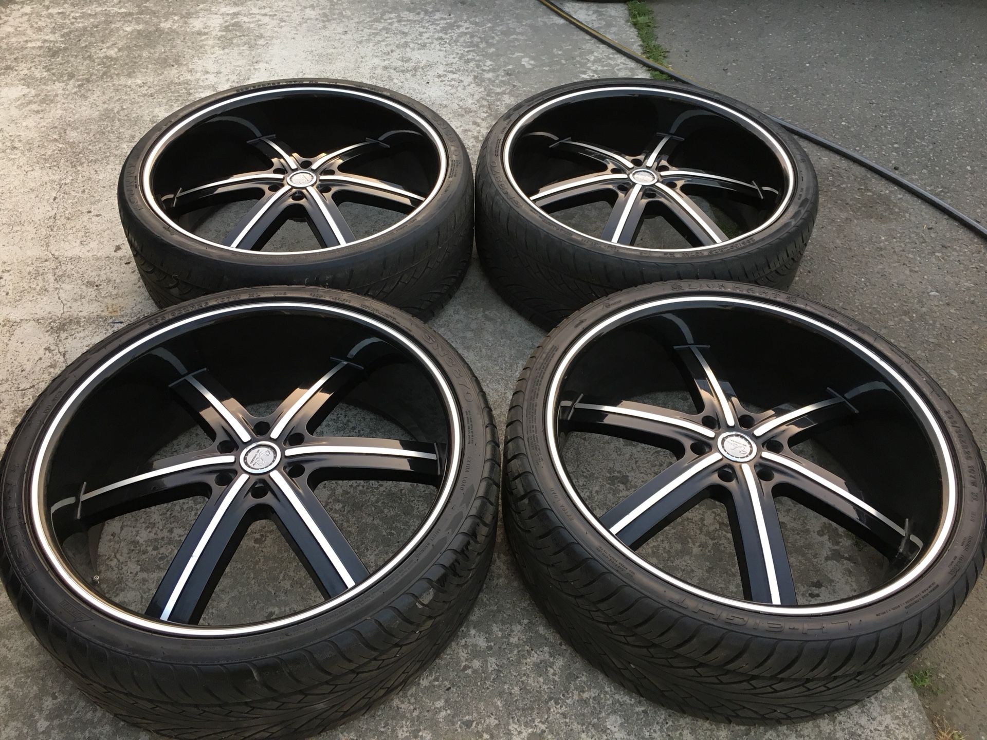 26 inch U2 55 deep dish rims and tires, 6 lug