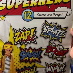 12 pcs Super Heros Word Cutouts