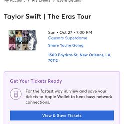 Taylor Swift Eras Tour New Orleans 10/27 