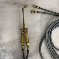 Meco Midget Torch w/ N-1 Tip + 10’ Ultra-Flexible Twin Hose – Like New (Rare Setup)