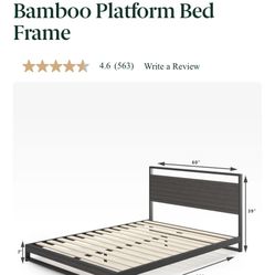 Zinus Suzanne Metal And Bamboo Low Platform Bed frame 