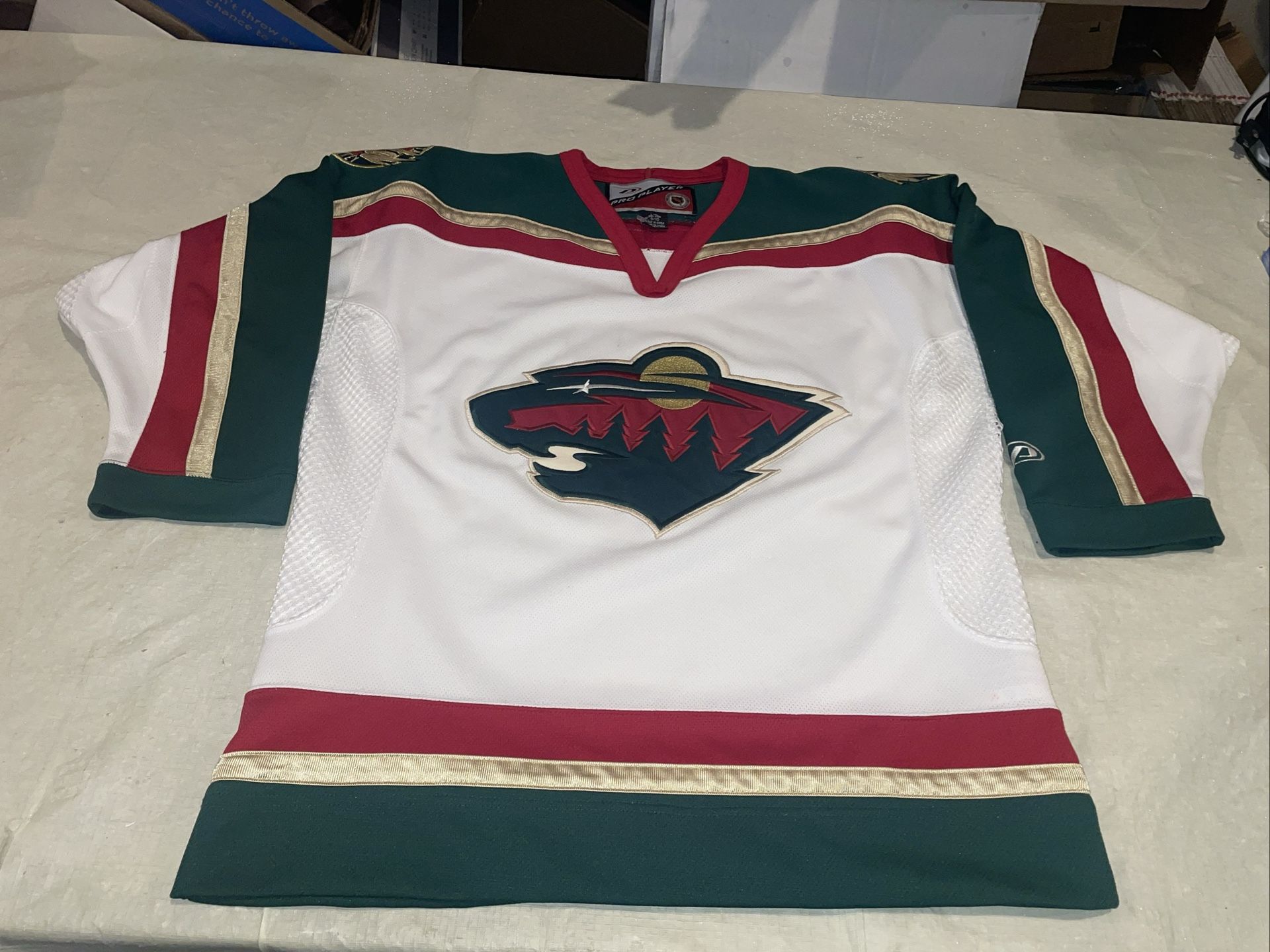 Youth L/xl Pro Player Jersey Minnesota Wild 90s Vintage White Clean Vintage Nhl