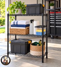 3-Tier Black Wire Storage Shelving Unit