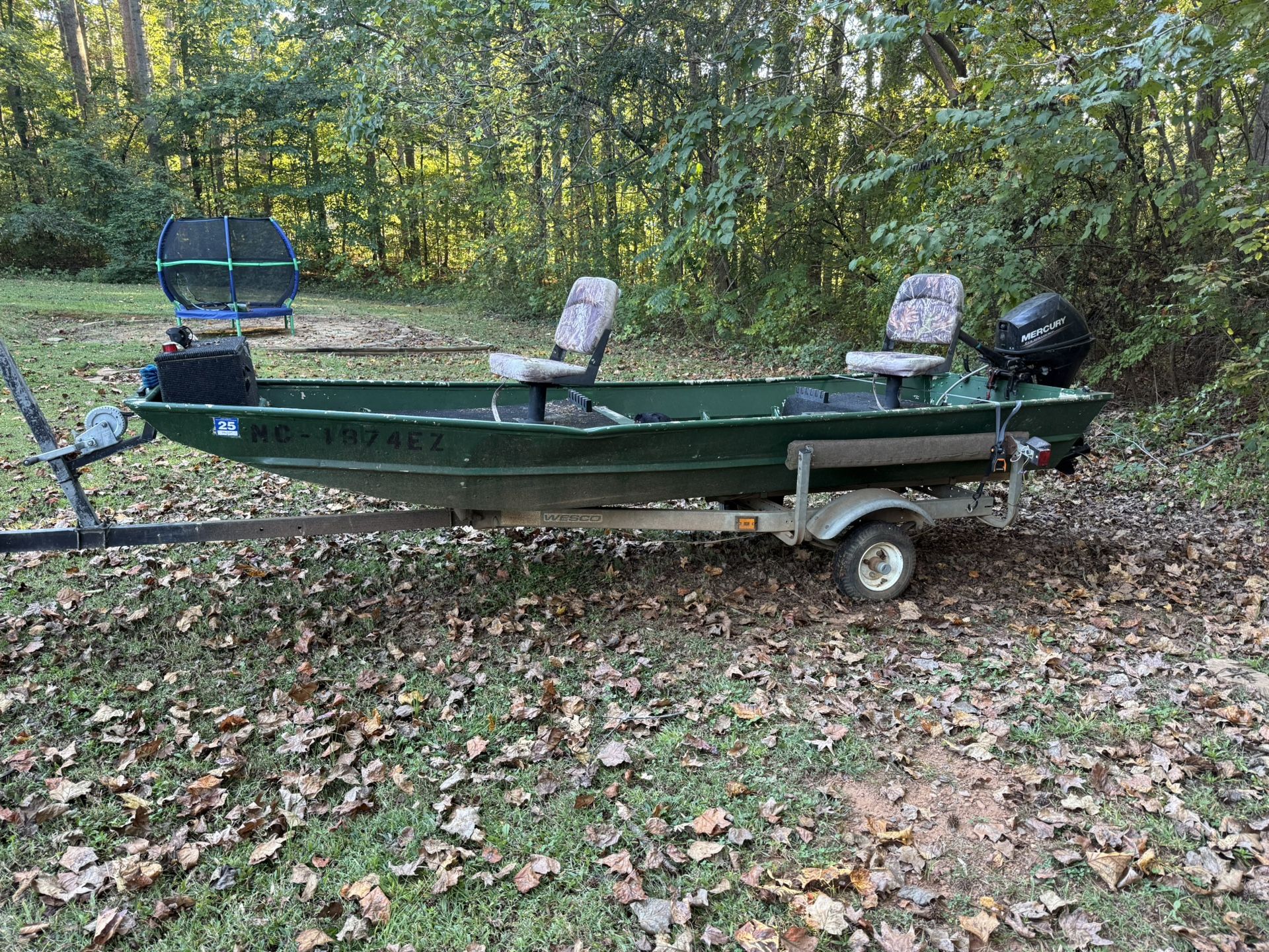 14’ John Boat With Motor. Trailer has No Title