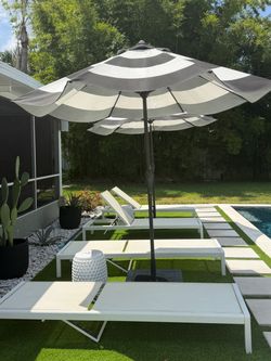 Black and white Umbrella and umbrella stand  2