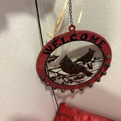 Metal Welcome Holiday Jingle Bell country Farmhouse outdoor yard Sign - lawns Home Decor - Simi 