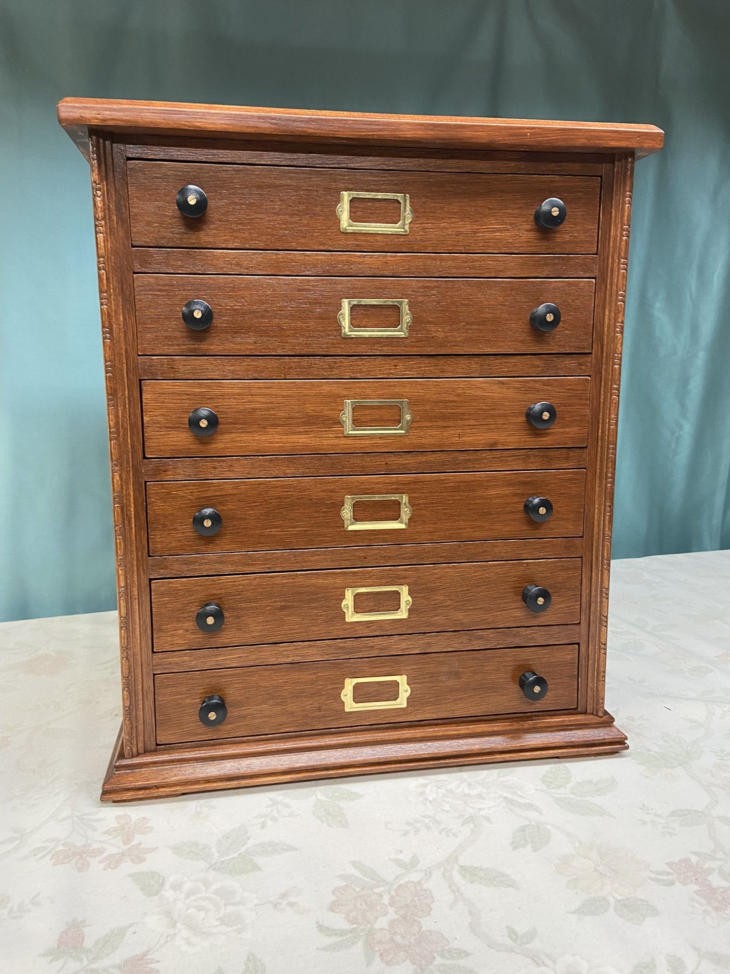 6 Drawer Tabletop Spool Style Cabinet