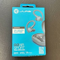 JLab Go Air Sport True Wireless Bluetooth Earbuds & Charging Case Graphite New