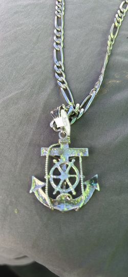 925 Silver FÃgaro Chain And Pendant For Sale