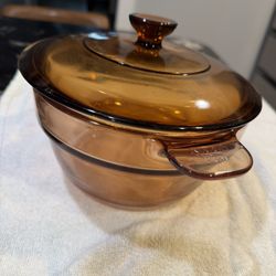 Corning Ware Vision V-20-B Amber 1.5 L Double Boiler Insert w/ PYREX Lid France