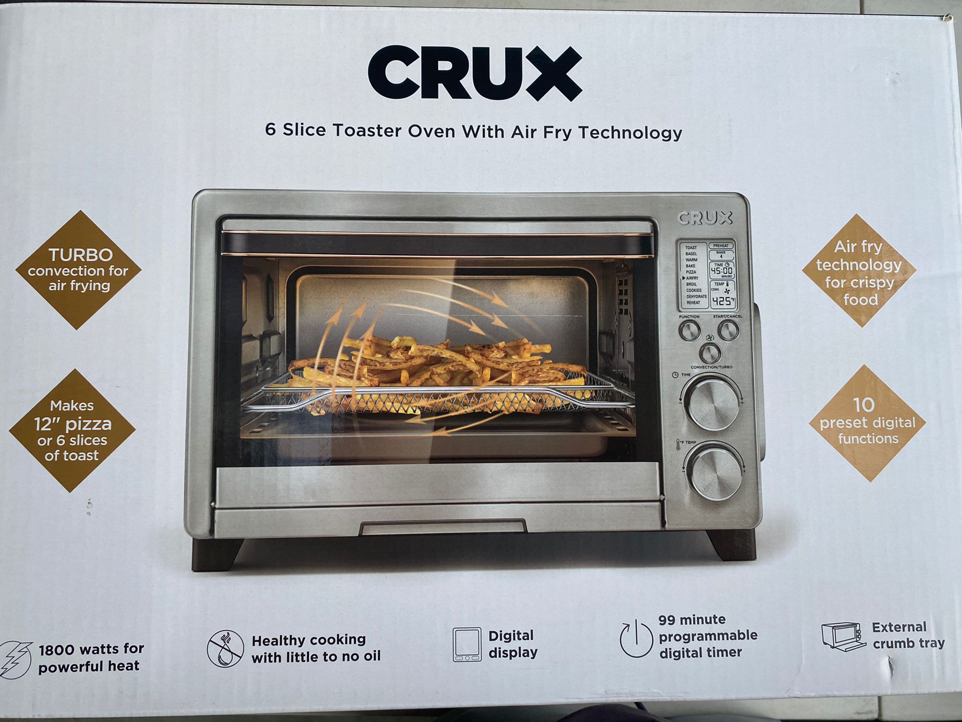 stainless steel crux air fryer toaster oven reviews