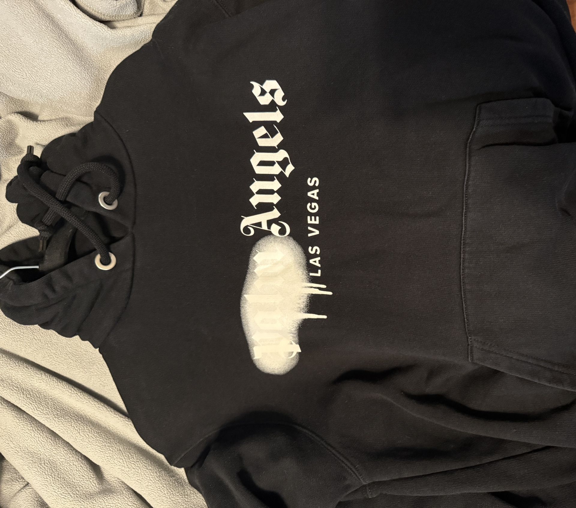 Palm Angels Paris Sprayed Logo Hoodie Black