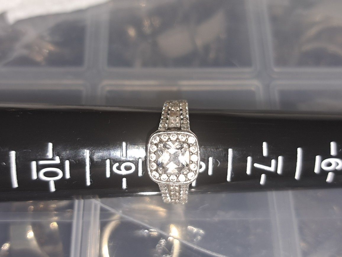Silver Ring With Clear Stone