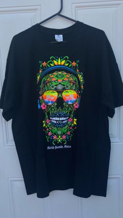 Black shirt with Calavera,  XL, 100% Cotton