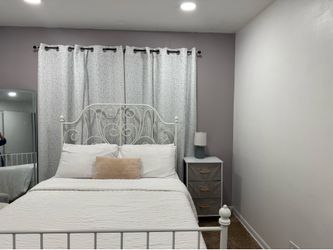 Full size bed frame with night stand
