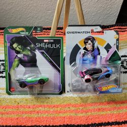 Hot Wheels Character Cars Overwatch & She Hulk