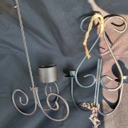 2 Wrought Iron Candle Hangings