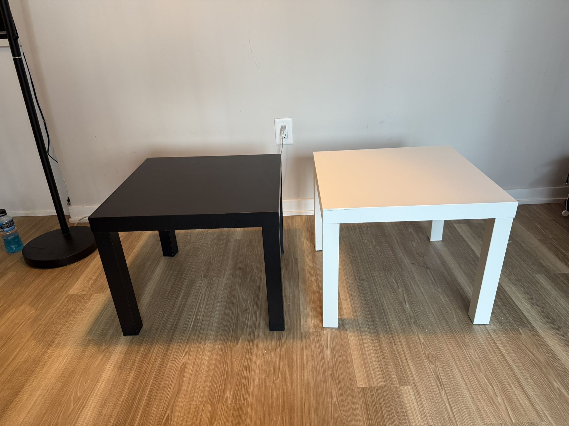 Set of 2 Side Tables – Black & White (Matching Pair)