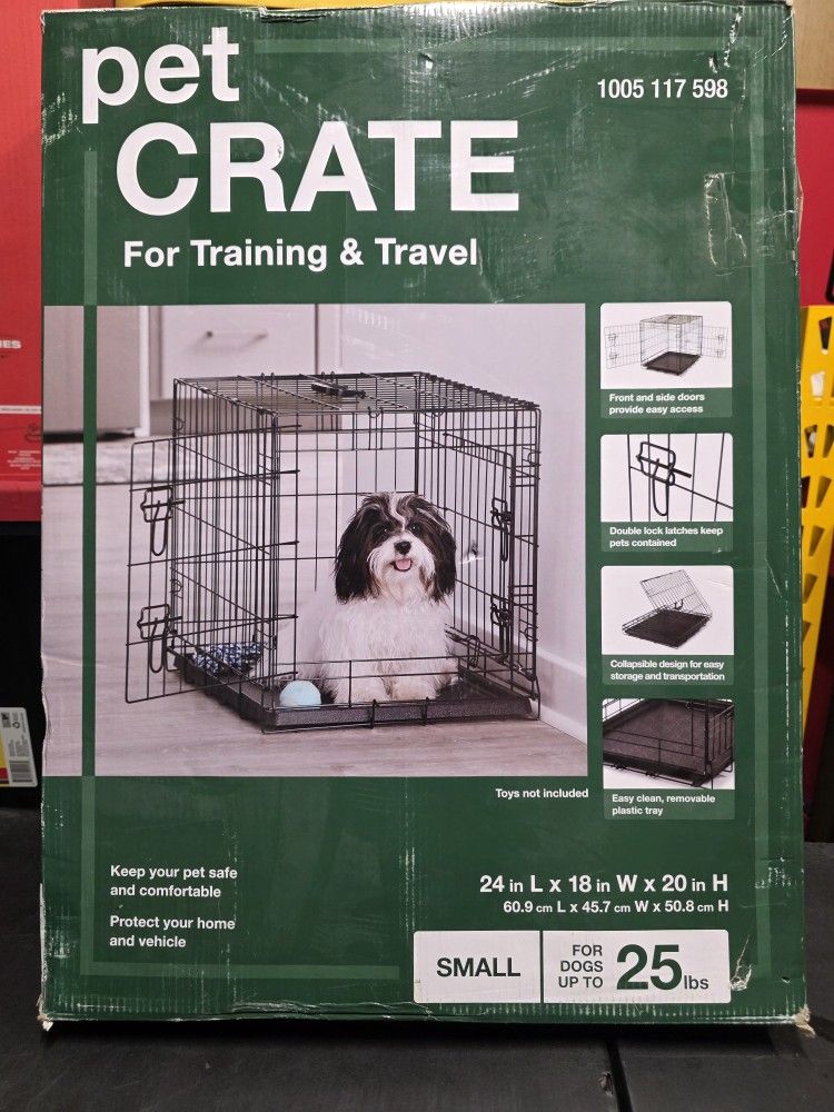 24 in. D x 20 in. H x 18 in. W Small Collapsable Dog Crate Kennel