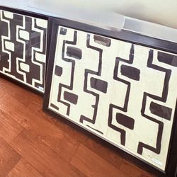 Framed Black and White Abstract Art Minimalist Modern Wall Decor