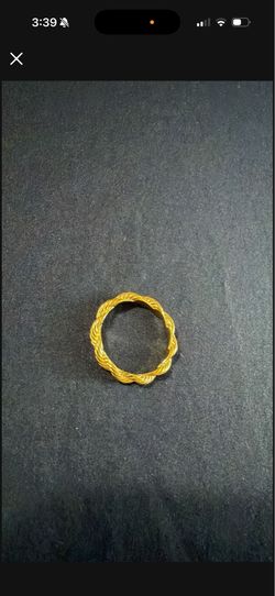 $35 Size 11 Rope Ring 18k Gold Plated