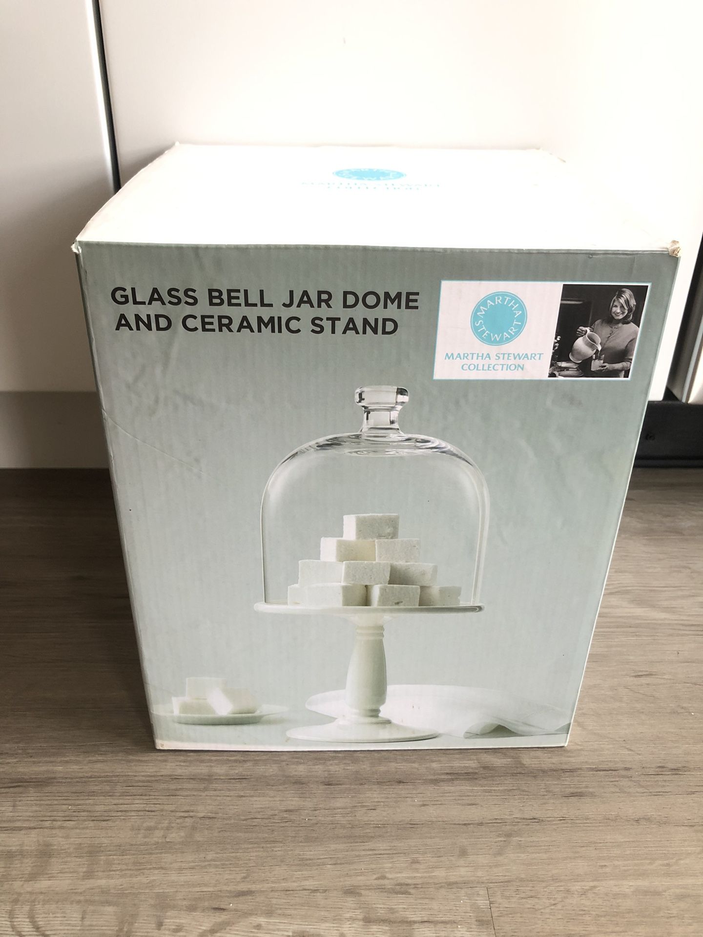 Martha Stewart Collection Glass Bell Jar Dome & Ceramic Stand