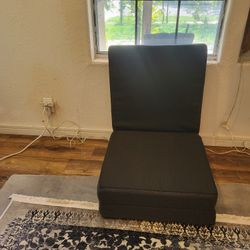 Comfortable and practical foldable bed that turns into a very comfortable chair and ottoman