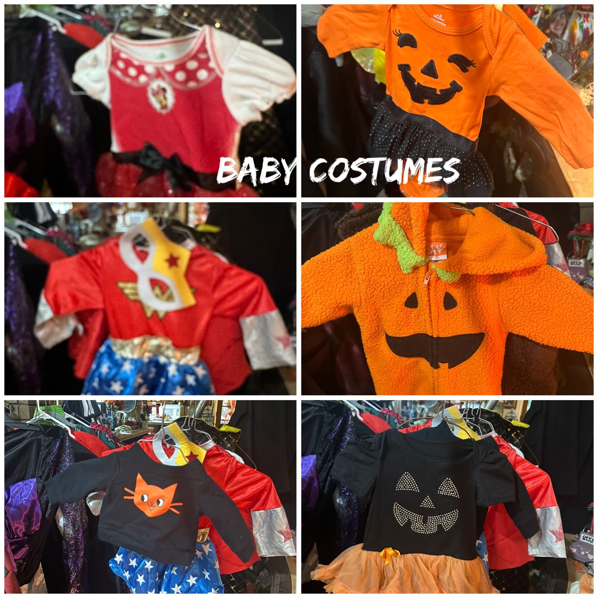 Lots of baby and toddlers costumes