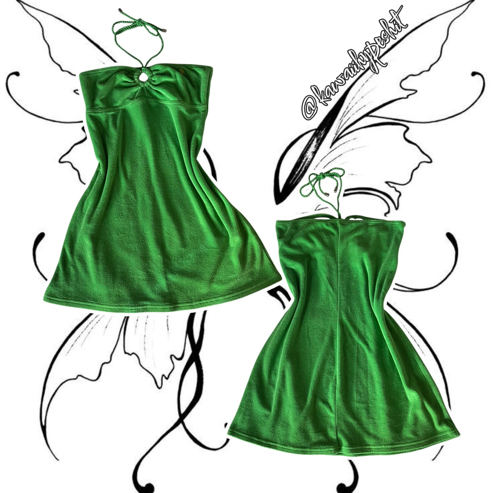 Y2K Terry Cloth Halter Dress