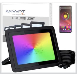 Brandnew 3PCS110V 50W RGB LED Flood Lights,Outdoor Color Changing Floodlight with App, IP68 Waterproof 16 Colors 4 Modes Dimmable Wall Light, Stage Li