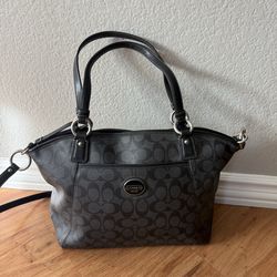 Coach black bag & wallet