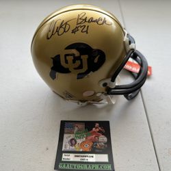 Cliff Branch Signed Colorado Buffaloes Autographed Mini Helmet w/COA -654