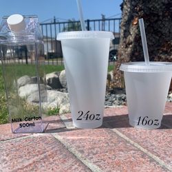 Selling Clear Cups With Lid & Straw