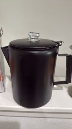 Toughty Black Percolator Coffee Pot — Camping Coffee Pot — America’s Sleekest Percolator – NO Aluminum or Plastic [9 cup]