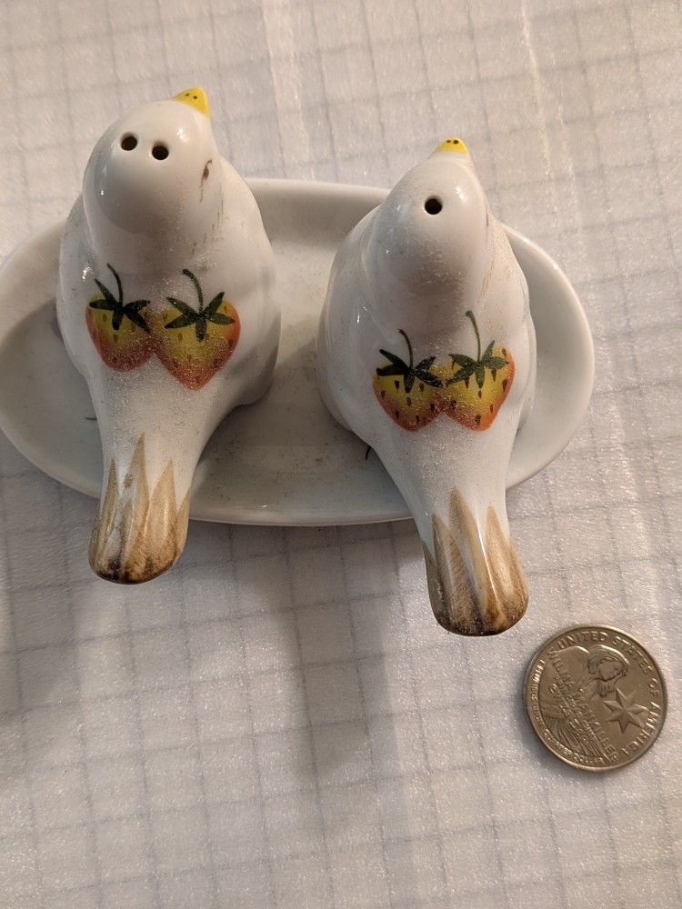 Vintage Andrea By Sadek🐦 Birds And Fruit 🍓 Salt & Pepper Set