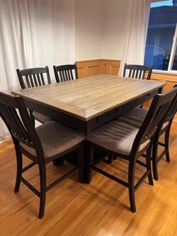 Counter Height Dining Table with 6 Chairs