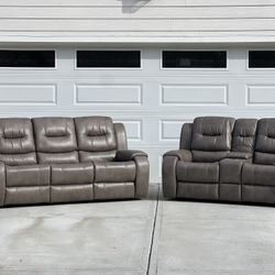 ⚪️ Brand New Leather Reclining Sectional