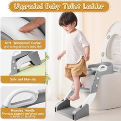 3 in 1 Toddler Potty Training Seat Chair with Ladder and Basin for Boys and Girls, Adjustable Kids Potty Training Seat for Toilet with Anti-Slip Wide 