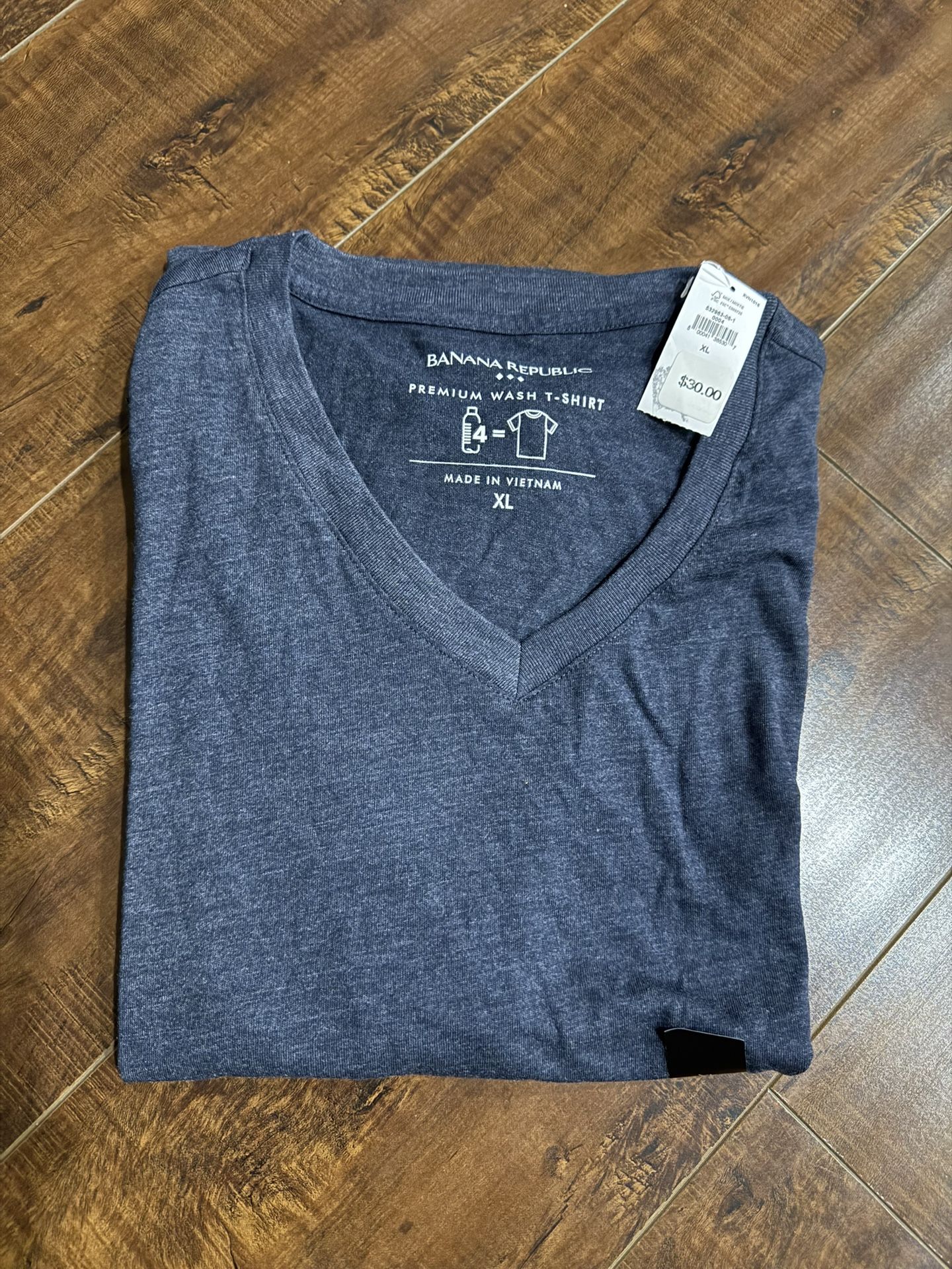 New Banana Republic Vee Neck Tee V-neck Shirt Navy XL