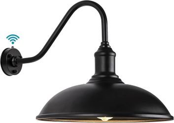 Outdoor Barn Light - 18 Inch Dusk to Dawn Large Exterior Fixture with Extended Arm Gooseneck Light - Retail $160