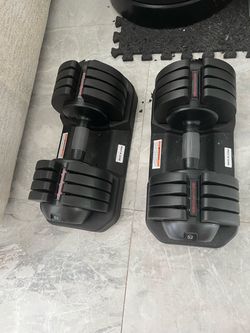 Cash only no Zelle pair of new 52lb adjustable dumbbells total 104lb has weight setting 3lb 16lb 28lb 40lb and 52lb