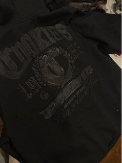 Cookies black rhinestone men hoodie