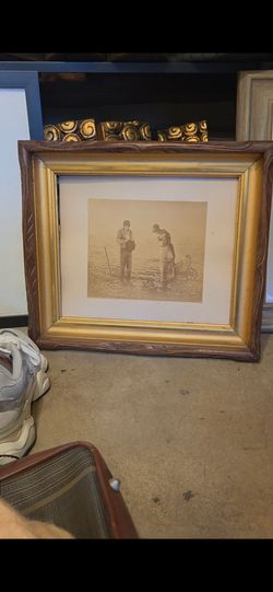 Framed Sepia Print with Ornate Wood Frame