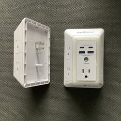 2 Pieces Multi Plug Outlet With Usb And Nightlight