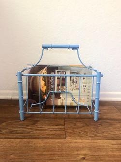 1960’s-70’s Vintage MCM Metal Faux Bamboo Magazine Book Rack
