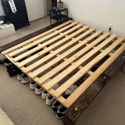 Queen sized platform bed frame
