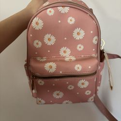 Pink Flower Mini Backpack