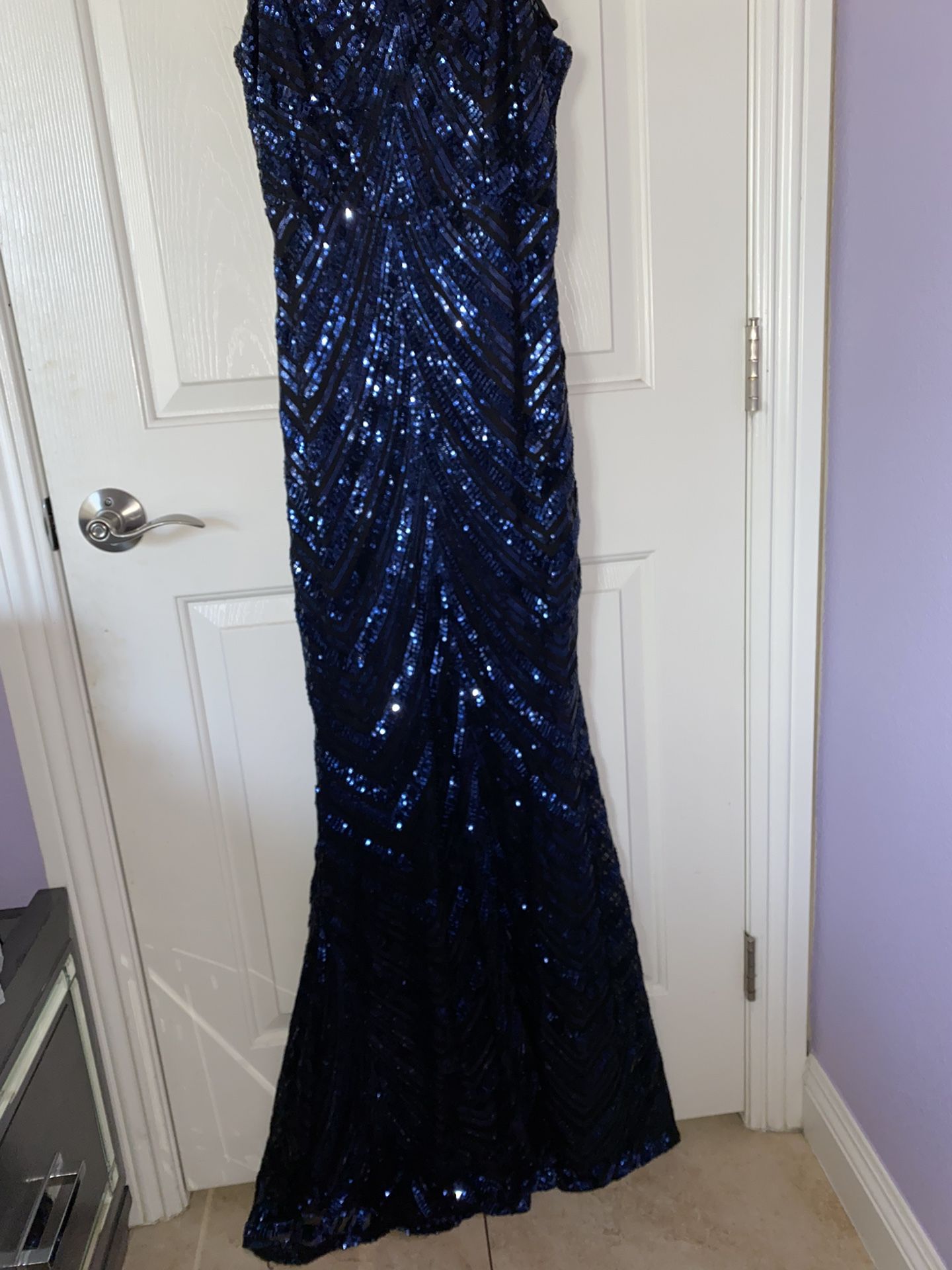 Sparkly Navy Blue Windsor Dress