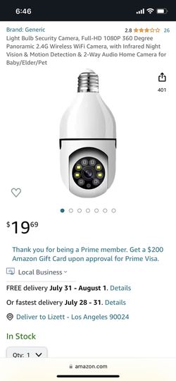 Light Bulb Security Camera