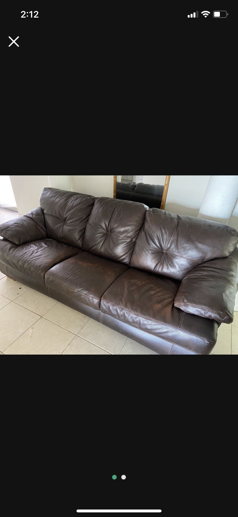 Leather Sofa With Leather Recliner